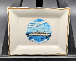 Raro piatto souvenir vintage M/S Starward norvegese caraibico Royal Falcon Ware - Foto 1 di 7