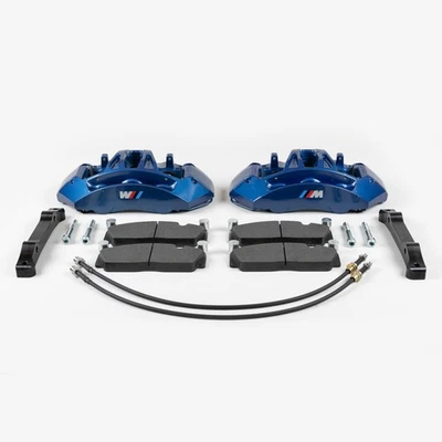 Front brake calipers upgrade Kit for BMW X5 F15 X6 F16 to Big BLUE Brembo 6-pot - Image 1 of 4