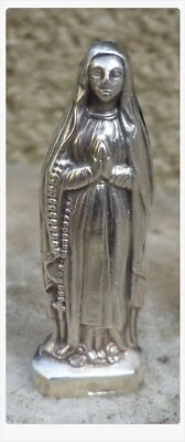 ANCIEN RELIQUAIRE RELIQUARY EN ARGENT MASSIF FRANÇAIS EX VOTO VIERGE 19ème - Photo 1/2