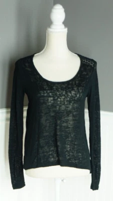 Ambiance S рубашка верхний черный длинным рукавом декольте разделить назад кружева трикотажа чистый новый с Ярлыками - Изображение 1 из 4