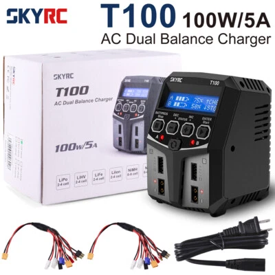 SKYRC T100 RC Lipo Battery Balance Charger for LiPo LiHV Li-Ion Life NiMH NiCD - Image 1 of 4