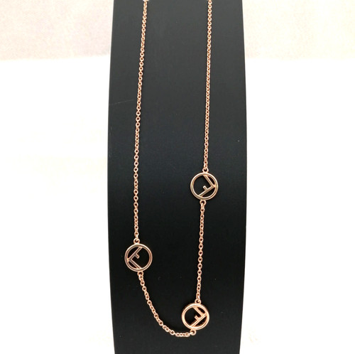 Collana Strass Fendi F is Fendi Tono Oro 16" con Scatola