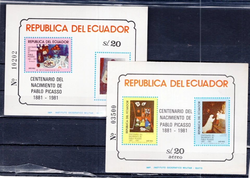 ECUADOR, PICASSO, MI # BL 105/6, MNH - Image 1 of 1