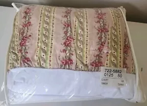 JC Penney Home Queen Bedskirt Cotton Boho Cabbage Roses Farmhouse Shabby Chic - Picture 1 of 5