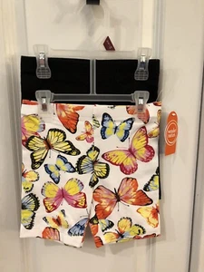 NWT Girl Size S (6-6X) 2 Piece Biker Short Black And Butterflies Sku WR - Picture 1 of 4