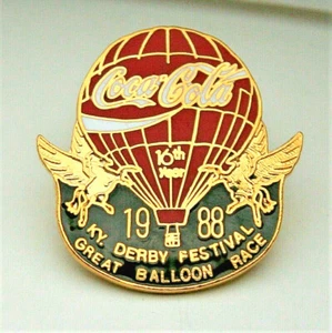 1988 Coca-Cola Coke Kentucky Derby Festival Great Balloon Race Lapel Pin Nos New - Picture 1 of 4