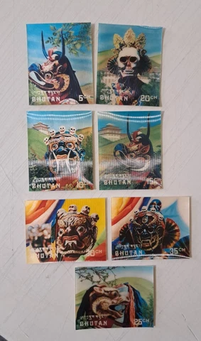 1976 Bhutan 3D Ceremonial Warriors Mask Stamps Cover