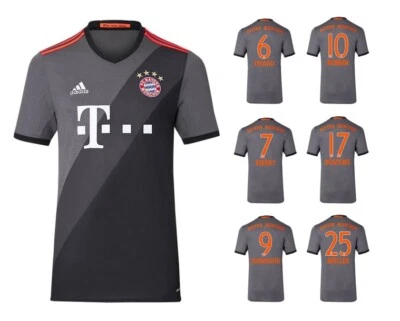 Trikot Kinder Adidas FC Bayern 2016-2017 Away I Auswärts FCB + Spielernummer - Bild 1 von 4