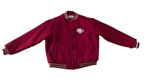 Vintage San Francisco 49ers Rare Red Chalk Line Wool Varsity Jacket Size X-Large - Picture 1 of 9