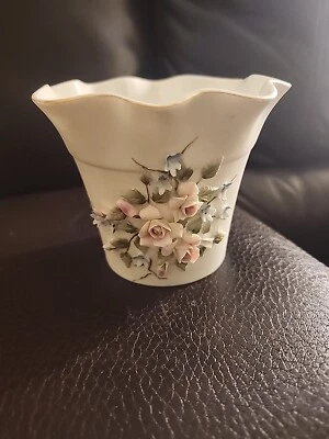 Antique Vintage Lefton China Hand Painted Vase Floral Design #827 - Image 1 of 4