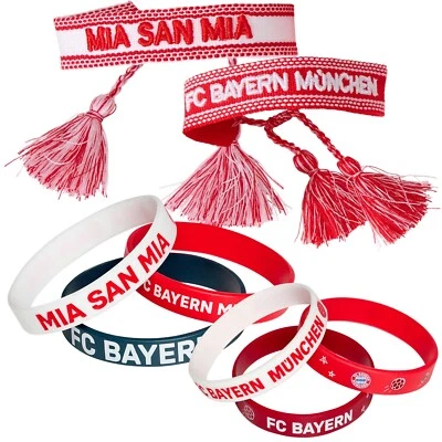 FC Bayern München Armband Lederarmband Kette Ohrring Ohrstecker Herz Silikon FCB