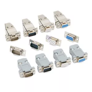 9 Pin Soldering Adapter Connector Serial DB9 RS232 Male/Female Plug Shell - Picture 1 of 12