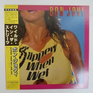 Bon Jovi Slippery When Wet LP Vinyl 1986 Japan Mercury 28PP-1025 W/OBI Insert - Picture 1 of 5