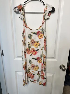 Vestido para mujer Salty Lemon floral natación playa encubrimiento L rayón multicolor volantes Foto 1 de 4