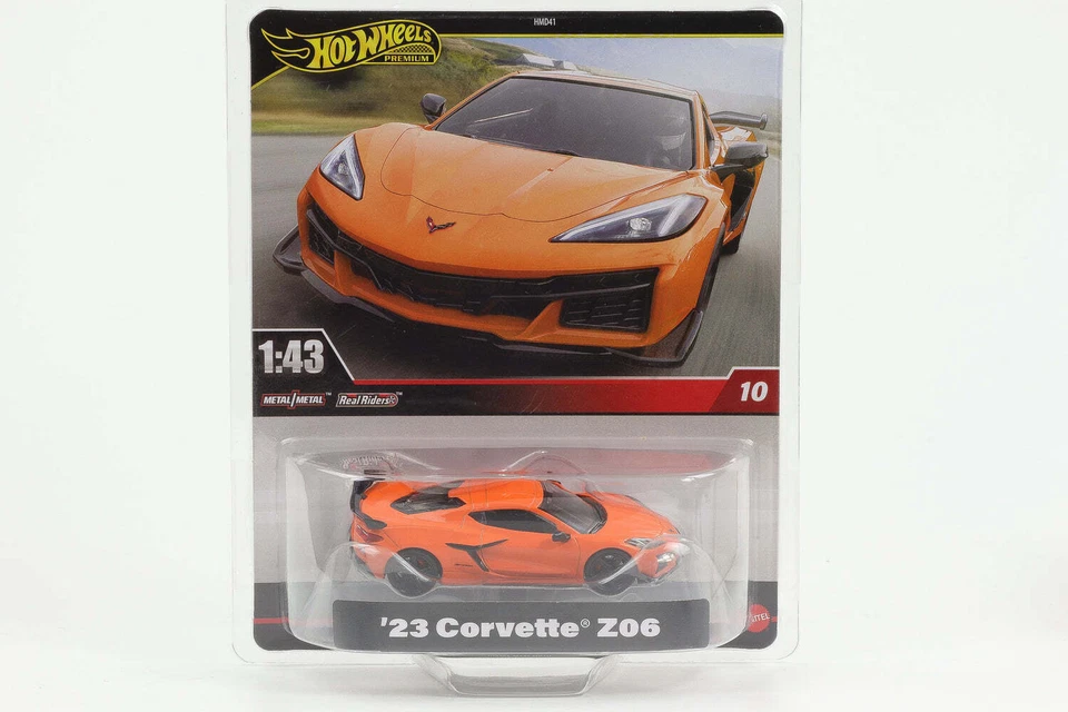 1 43 Hot Wheels Premium 2024 Real Riders Chevrolet Corvette Z06 Orange 2023