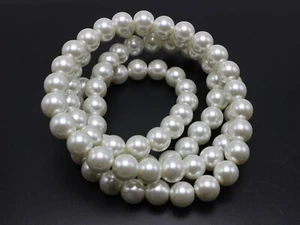 100 perline rotonde lisce vetro bianco puro 8 mm (0,32") produzione di gioielli - Foto 1 di 6