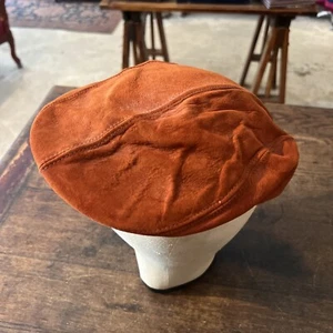 Vintage Kids Cabbie Flat Hat - Suede Vintage Cabbie Hat Kids Size - Picture 1 of 5