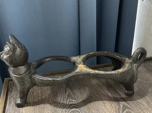 Vintage Black Americana Gusseisen Katzenfutter Wassernapf Futterautomat OHNE NÄPFE - Bild 1 von 8