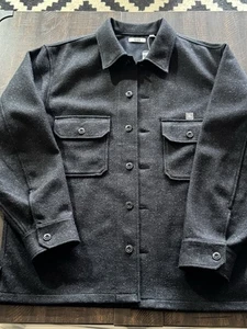 Uniqlo U Long Sleeve Fleece Shirt Jacket 08 Dark Gray Size XL - Picture 1 of 4