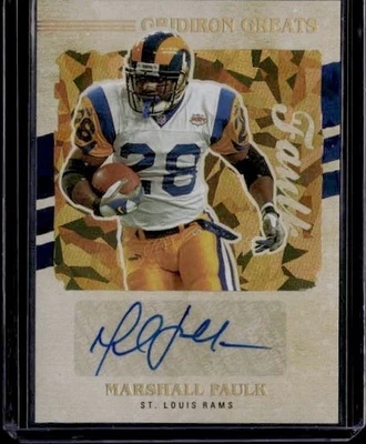 2024 Mosaic - Marshall Faulk Gold Cracked Ice Auto Gridiron Greats #GG13 - Image 1 of 2
