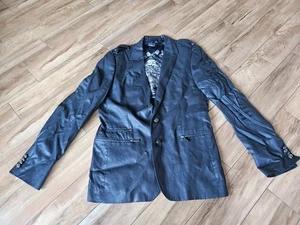 Affliction Black Premium Blazer Mens M Black Button Long Sleeve - Picture 1 of 10