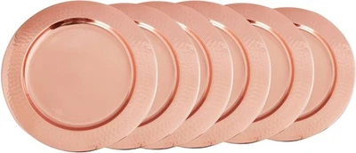 Placas de cargador holandesas antiguas de cobre martillado, 13", juego de 6, antiguas  Foto 1 de 4