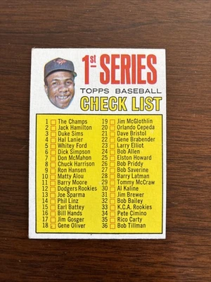 1967 Topps Check List Frank Robinson #62 - Image 1 of 2