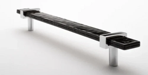 Sietto P-1903-9-PC Chrome Adjustable C to C 9" Handle Cabinet Pull w/Black Glass