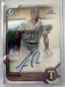 2022 Bowman Chrome Jose Rodriguez Prospect Autograph Auto #CPA-JRZ Rangers