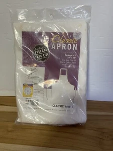 Aunt Martha's Stitch Em Up - Grembiule bianco classico - 28 x35 - OSFM - Made in India - Foto 1 di 6