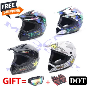 DOT Adult Youth Kids Motorcycle Dirt Bike ATV Motocross Helmet+Gloves+Goggles US - Picture 1 of 60