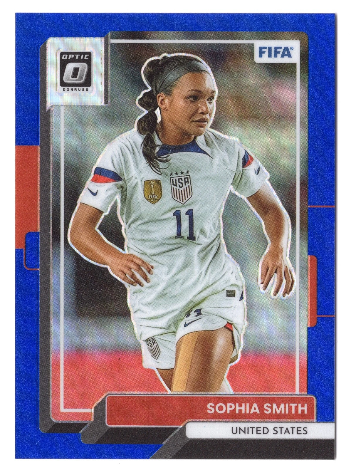 Sophia Smith 2022-23 Donruss Soccer Optic Blue Prizm #'d 31/99 USWNT