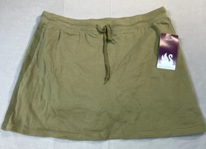 Gloria Vanderbilt Skort Women's Size Large Olive Green Stretch Cotton Pull On - Picture 1 of 16