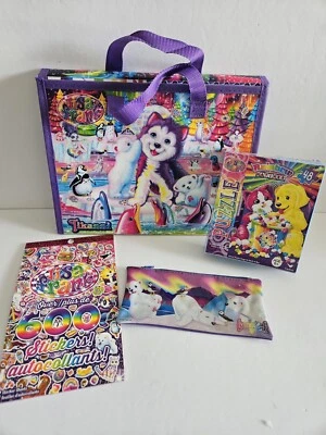 Lote Lisa Frank - Estuche para lápices, rompecabezas, pegatinas, portafolio para cuaderno Foto 1 de 4