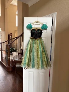 Disney Store Frozen Anna Costume Green Coronation Gown 5/6 Gorgeous! - Picture 1 of 5