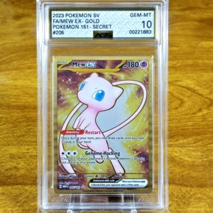 Pokemon SV 151 Secret Mew EX 205/165 AGS Gem-MT 10 Metal Gold Hyper Rare 2023 - Picture 1 of 3
