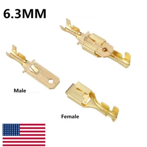 20PCS Non-insulated Female Male 6.3mm Spade Terminals Splice Wire Connector Kit - Picture 1 of 7