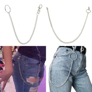 Trousers Chain Gothic Punk Jean Rock Hip Hop Pendant Key Silver Cross Shaped TK - Picture 1 of 10