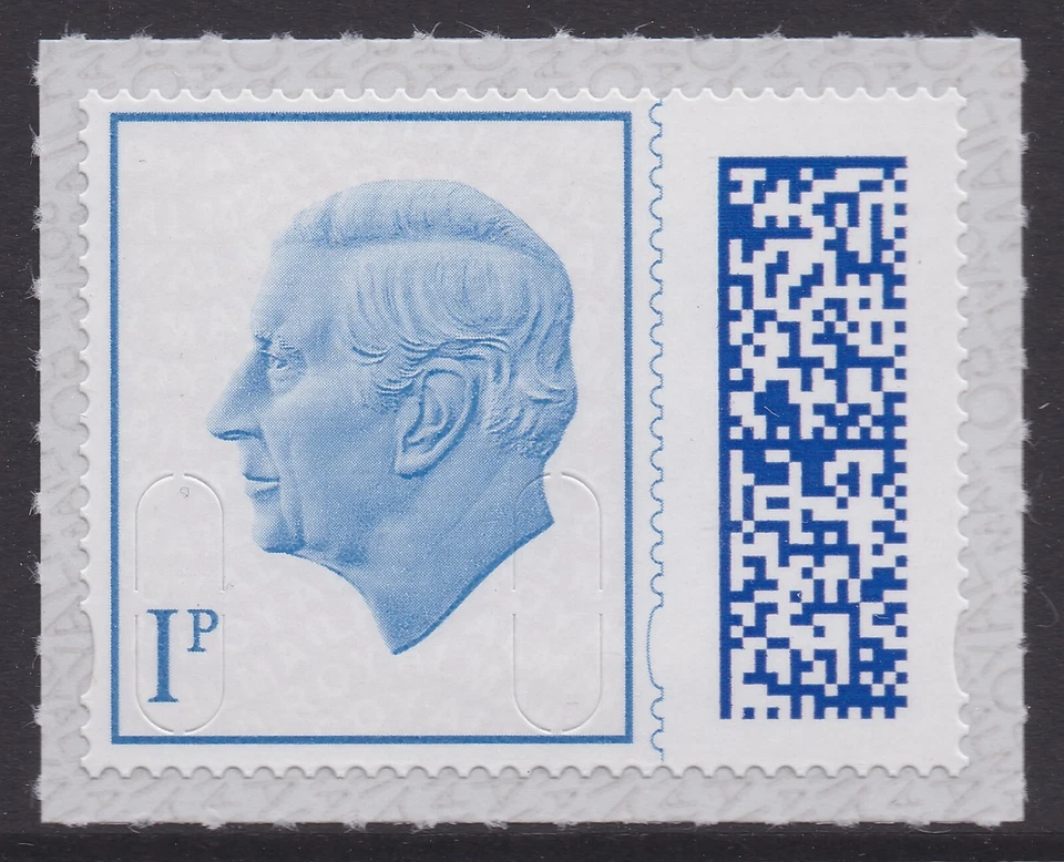 GB King Charles III Definitive Sapphire Blue 1p M23L single MNH 2023 - Image 1 of 1