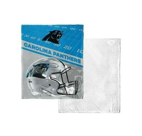 New Official Carolina Panthers 50x60 N.W. Ultra Soft Sherpa Throw lap Blanket Cover