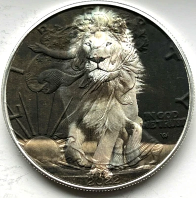 White Lion - American Silver Eagle 1oz. Limited Edition .999 Silver Dollar Coin - Image 1 of 4