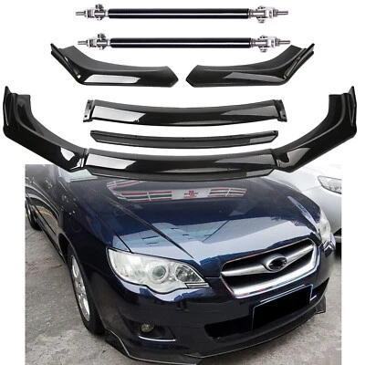 Body Kit Glossy Black For Subaru Legacy GT Front Bumper Lip Spoiler Splitter Foto 1 de 4