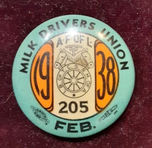 (pgasteelers1) Milk Drivers Union # 205 1938 logotipo de Teamsters - Pin Employee's Due - Imagen 1 de 2