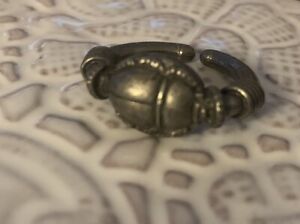 ANCIENT EGYPTIAN Metal SCARAB BEETLE RING One Size