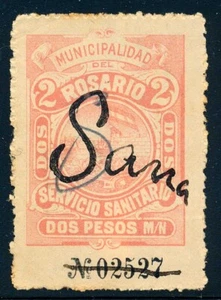 1897 Argentina Rosario Revenue 2 Peso Prostitute Tax used, SANA - Picture 1 of 4