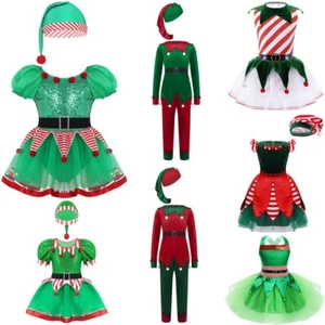 iEFiEL Weihnachtself Kostüm für Kinder Pailletten Weihnachtswichtel Verkleidung - Picture 1 of 89