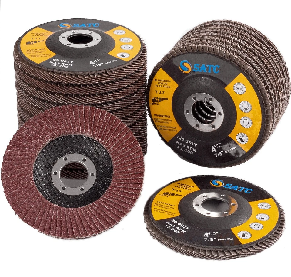 100x 4-1/2" Aluminum Oxide Flap Discs 40 Grit 4.5 Grinder Sanding Grinding Wheel - Image 1 of 4