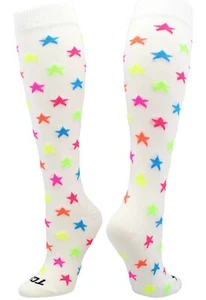 TCK Sports Krazisox Multi-Stars High Performance Socks LP010 Adult Sz M - White - Picture 1 of 4