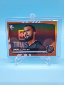 2023 Topps Big League Sandy Alcantara Uncommon Electric Orange Foil #219 Marlins - Picture 1 of 2