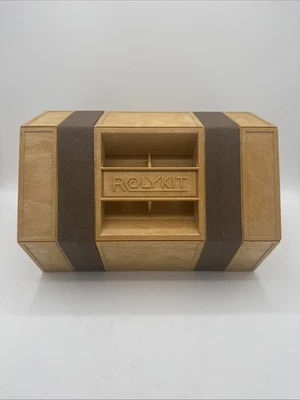 Vintage RolyKit Tan Roll Up Art Crafts Tackle Box Organizer Made In USA  - Image 1 of 4